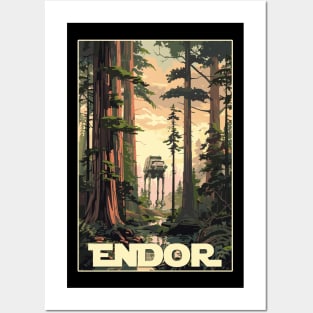 Endor Vintage National Park Style WPA Poster Star Wars Posters and Art